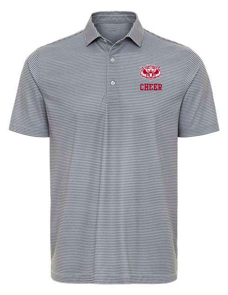 Plano Senior Cheer Paragon Striped Grey Polo (With or Without CHEER)