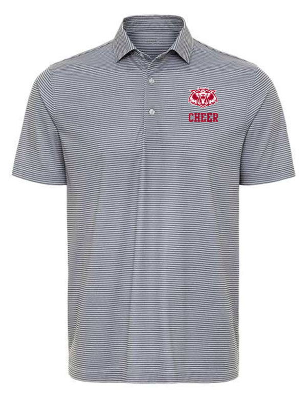 Plano Senior Cheer Paragon Striped Grey Polo (With or Without CHEER)
