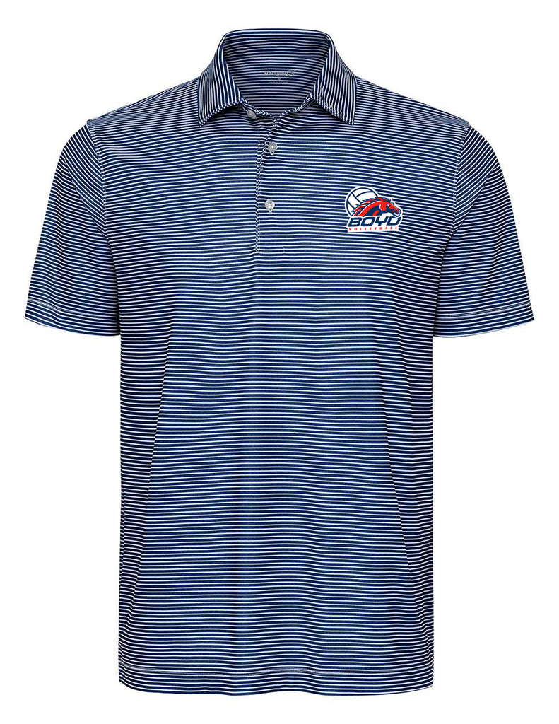 McKinney Boyd Volleyball Paragon Navy & White Striped Polo | Choice of Embroidery
