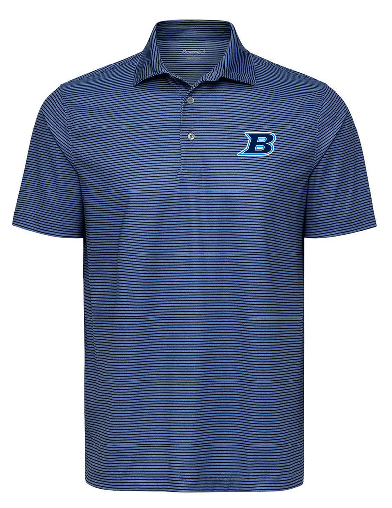 LD Bell Paragon Navy/Blue Stripe Polo w/ Embroidery