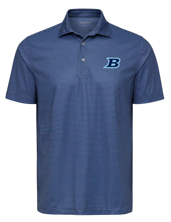 LD Bell Paragon Navy/Blue Stripe Polo w/ Embroidery
