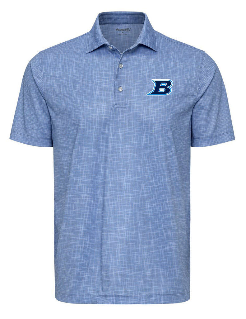 LD Bell Paragon Sky Blue Print Polo w/ Embroidery