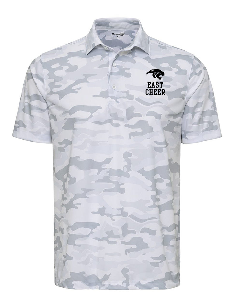 Plano East Cheer Paragon White Camo Polo with Embroidered Logo