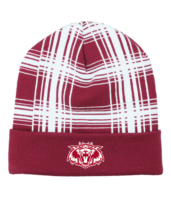 Plano Senior Cheer Pennant Plaid Cuff Beanie