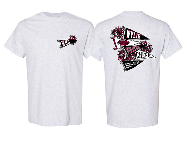 Wylie Cheer Pennants and Poms Design Tee