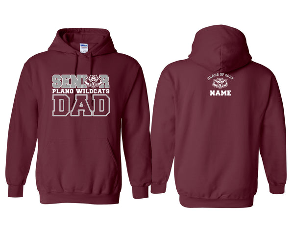 Plano Senior Cheer Maroon Gildan DAD Hoodie
