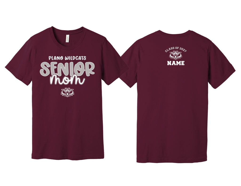 Plano Senior Cheer Maroon Bella Canvas MOM Tee