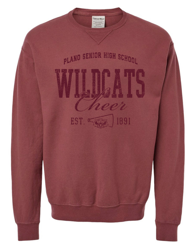 Plano Senior Cheer Cayenne Monochromatic Comfort Wash Crewneck