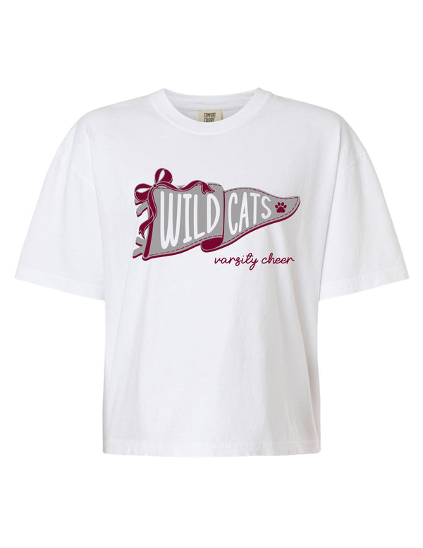 Plano Senior Cheer White Comfort Color Cropped Tee