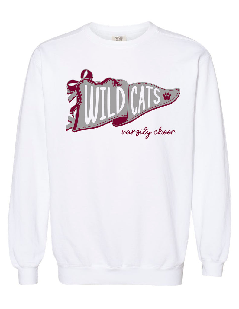 Plano Senior Cheer White Comfort Color Pennant Crewneck