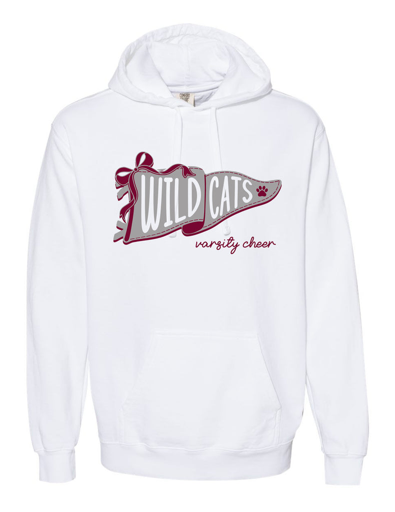 Plano Senior Cheer White Comfort Color Pennant Hoodie