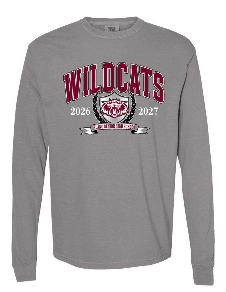 Plano Senior Cheer Gray Comfort Color Long Sleeve Tee