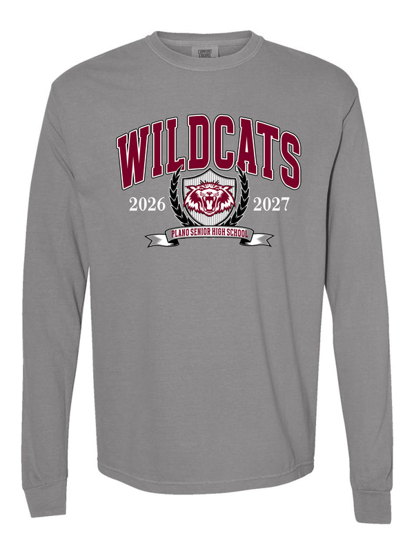 Plano Senior Cheer Gray Comfort Color Long Sleeve Tee
