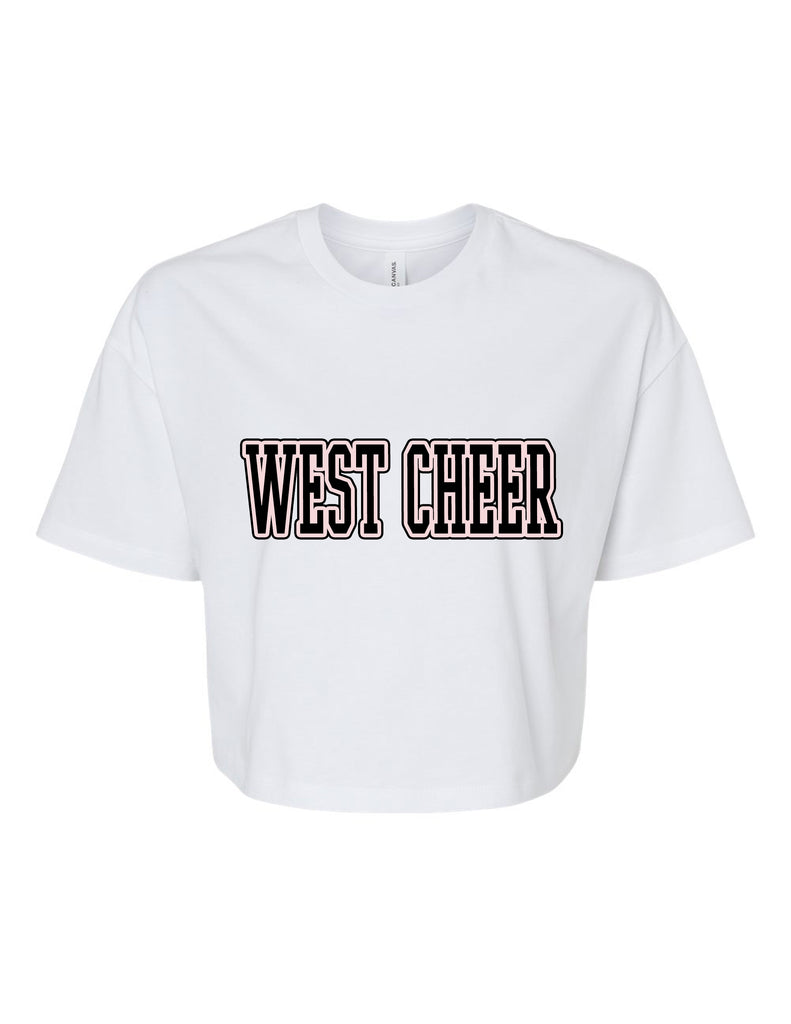 Plano West Cheer White Bella Crop Jersey Knit Tee