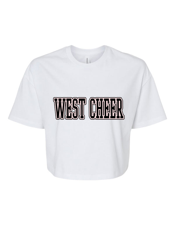 Plano West Cheer White Bella Crop Jersey Knit Tee