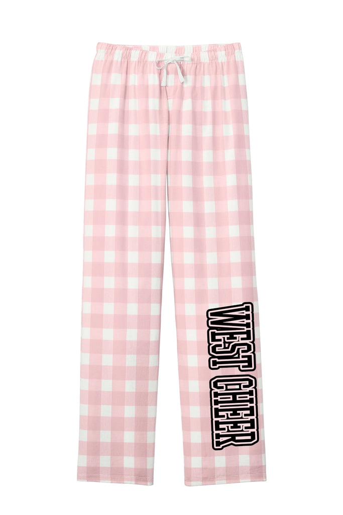 Plano West Cheer District Ladies Print Gingham Printed Flannel PJ Pants