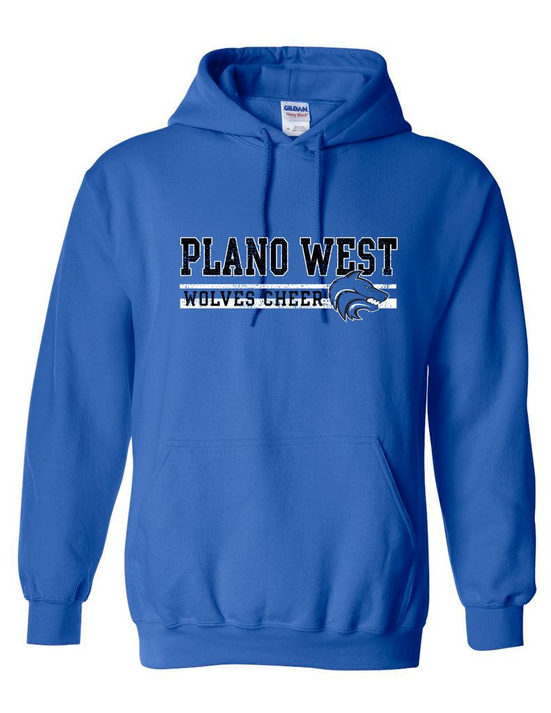 Plano West Cheer Royal Blue Stripe Gildan Hoodie