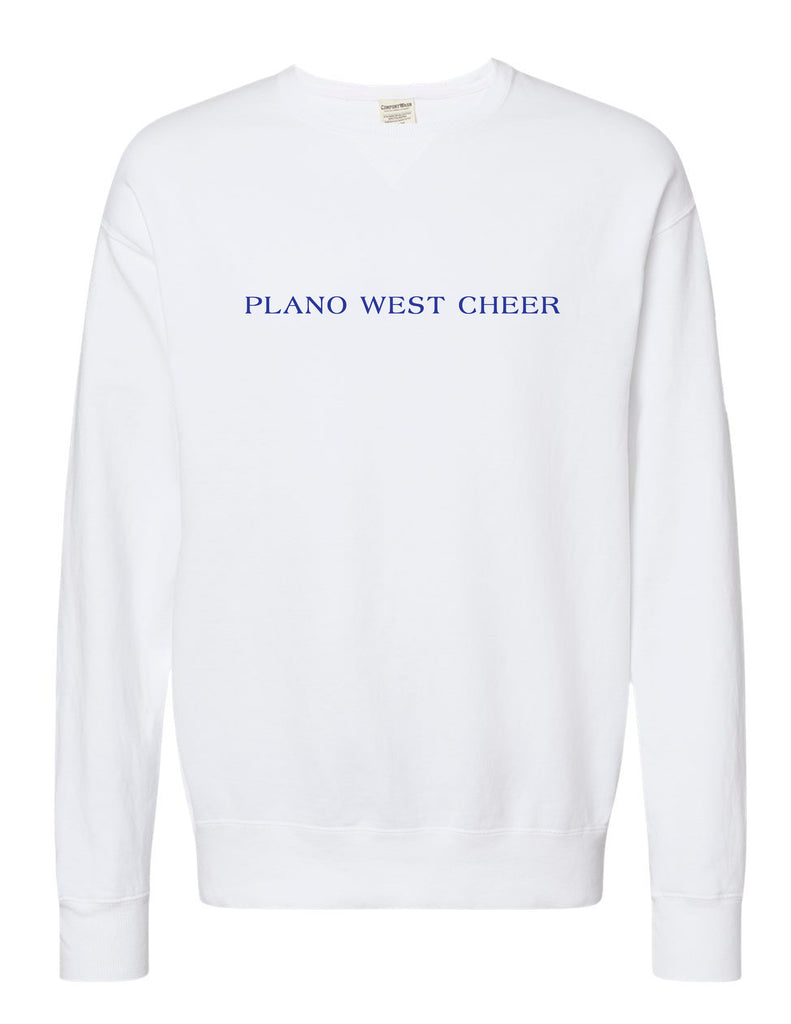 Plano West Cheer White Seaside Embroidered Comfort Wash Crewneck