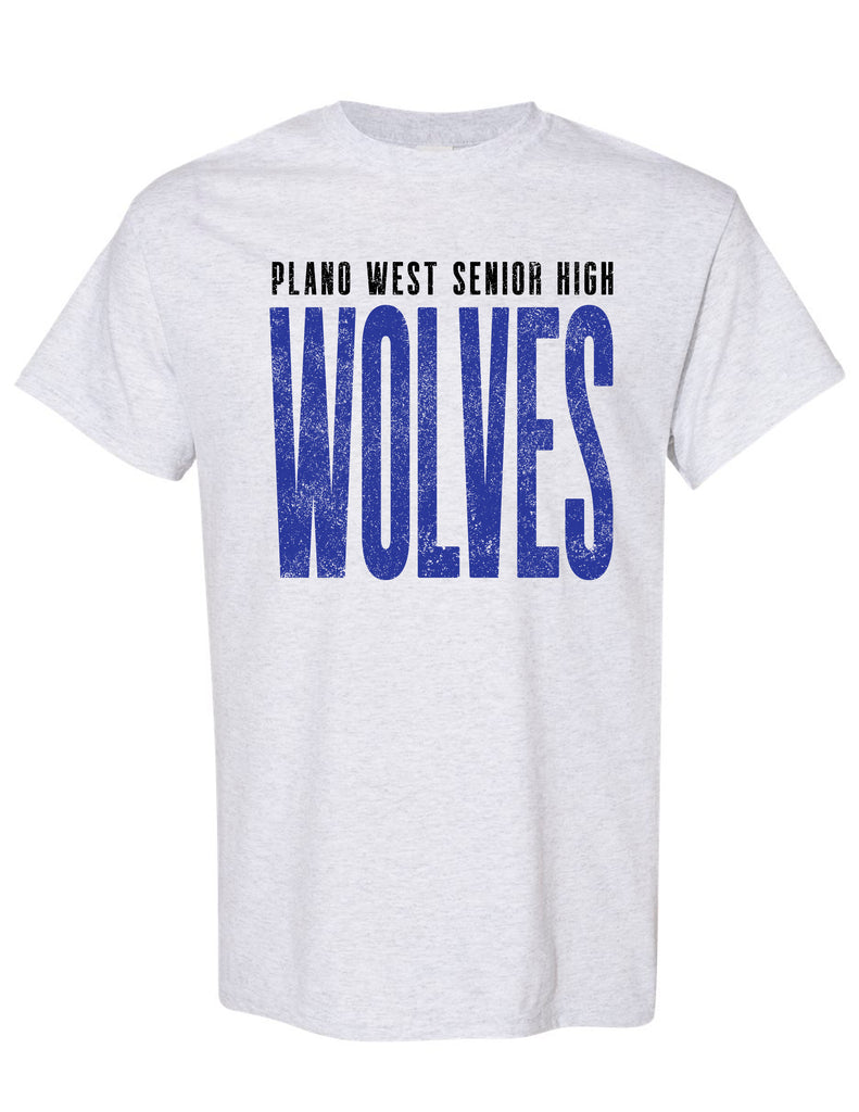 Plano West Distressed Tall Gildan Ash Tee