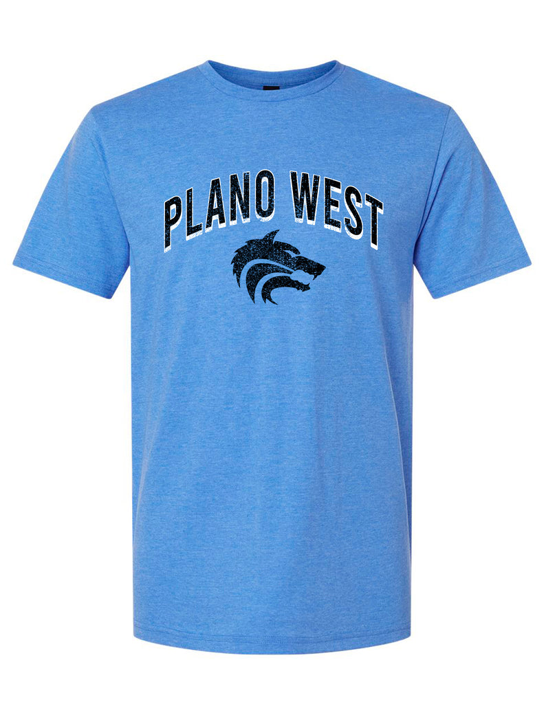 Plano West Cheer Heather Royal Softstyle Tee