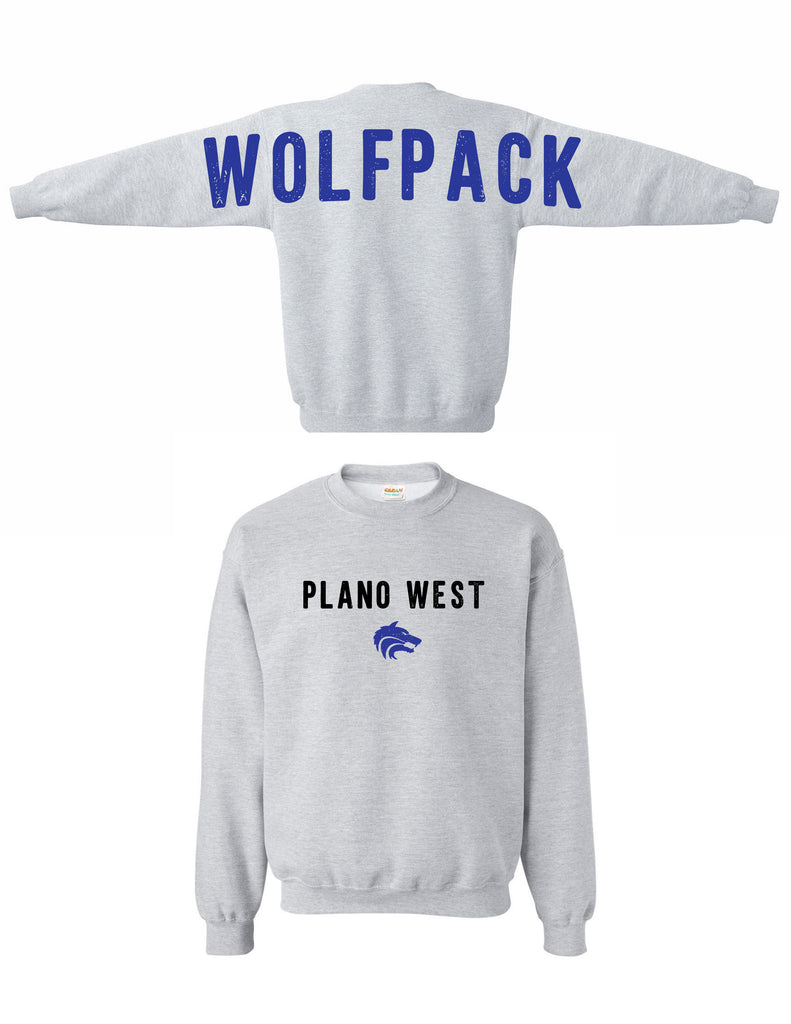 Plano West Fans WOLFPACK Oversized Print Crewneck Sweatshirt