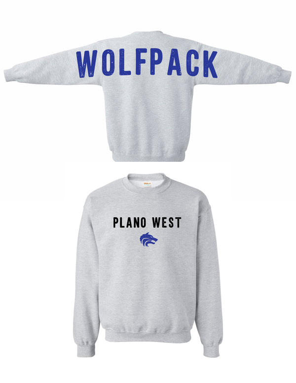 Plano West Fans WOLFPACK Oversized Print Crewneck Sweatshirt