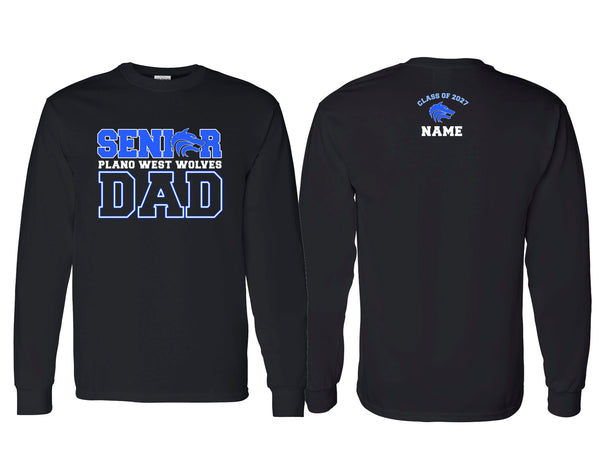 Plano West Senior Dad Black Longsleeve with Personalization