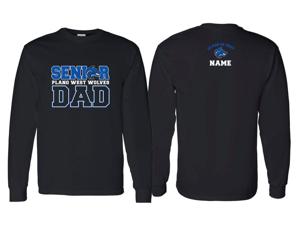Plano West Senior Dad Black Longsleeve with Personalization