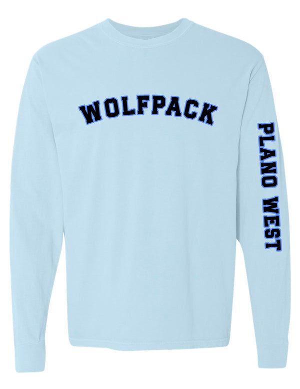 Plano West WOLFPACK Comfort Wash Chambray Sleeve Print Longsleeve