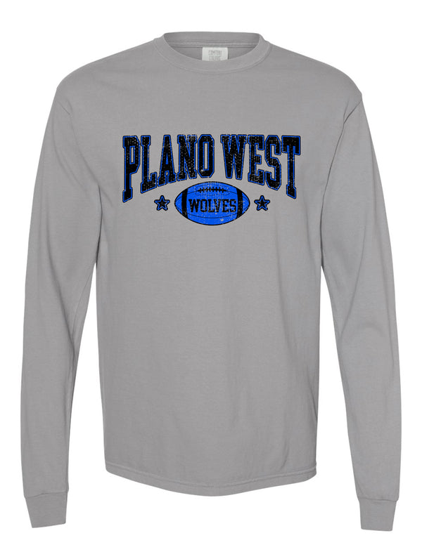 Plano West JV Cheer Comfort Colors Granite Ball Long Sleeve Tee