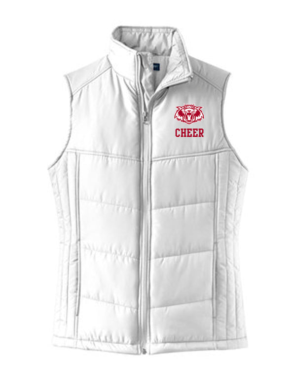 Plano Senior Cheer Port Authority Ladies Puffer Vest White (With or Without CHEER)
