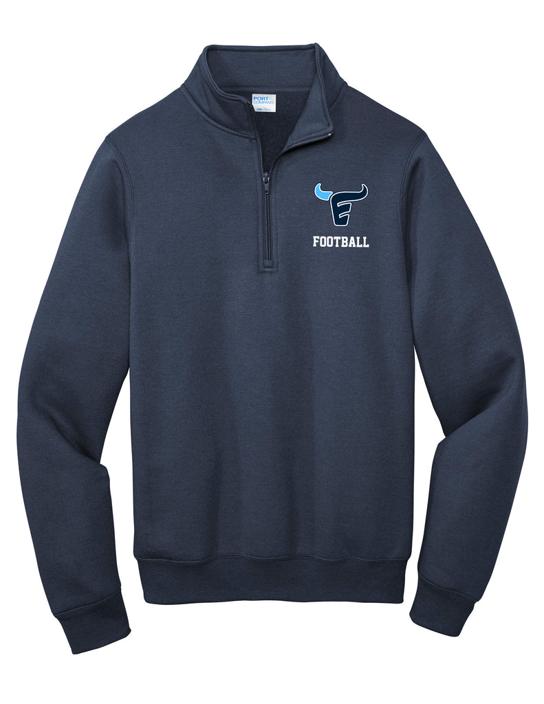 Emerson Football Port & Co Navy Quarter Zip Sweatshirt