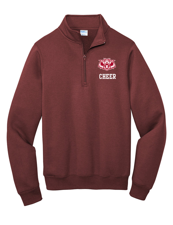 Plano Senior Cheer Maroon Port & Co. Quarter Zip (With or Without CHEER)