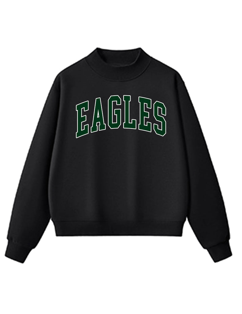 Prosper Baseball Embroidered Applique Black Mock Neck