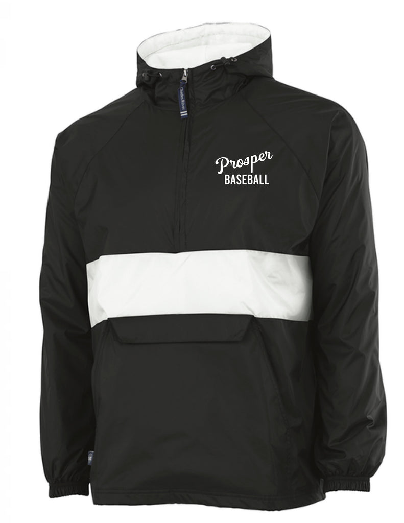 Prosper Baseball Charles River Black & White All-Weather Pullover Embroidered Prosper Baseball