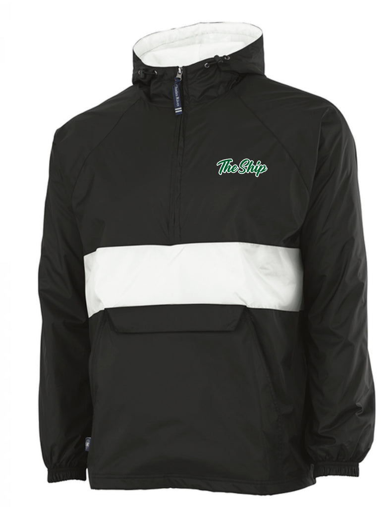 Prosper Baseball Charles River Black & White All-Weather Pullover The Ship Logo
