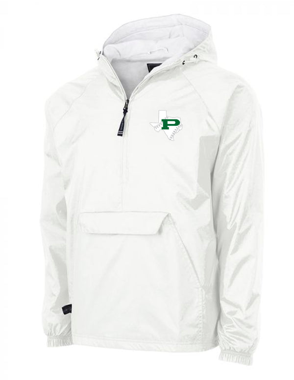 Prosper Baseball Charles River Solid White All-Weather Pullover Texas Ball Logo