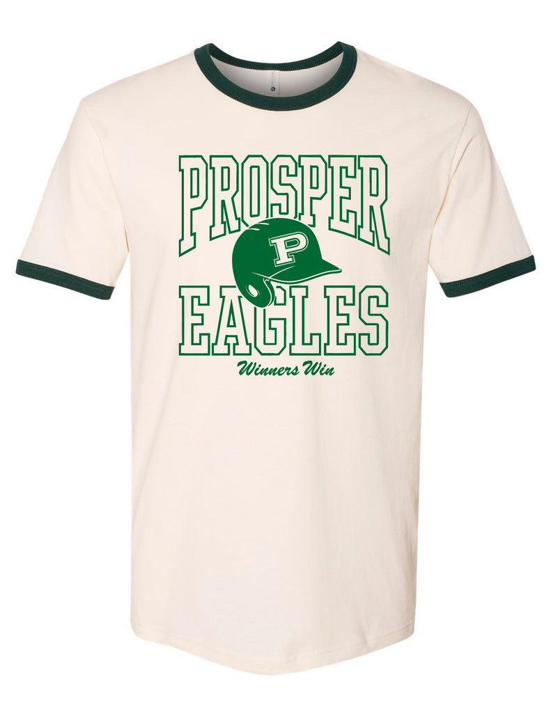 Prosper Baseball Helmet Design Ivory Next Level Ringer Tee