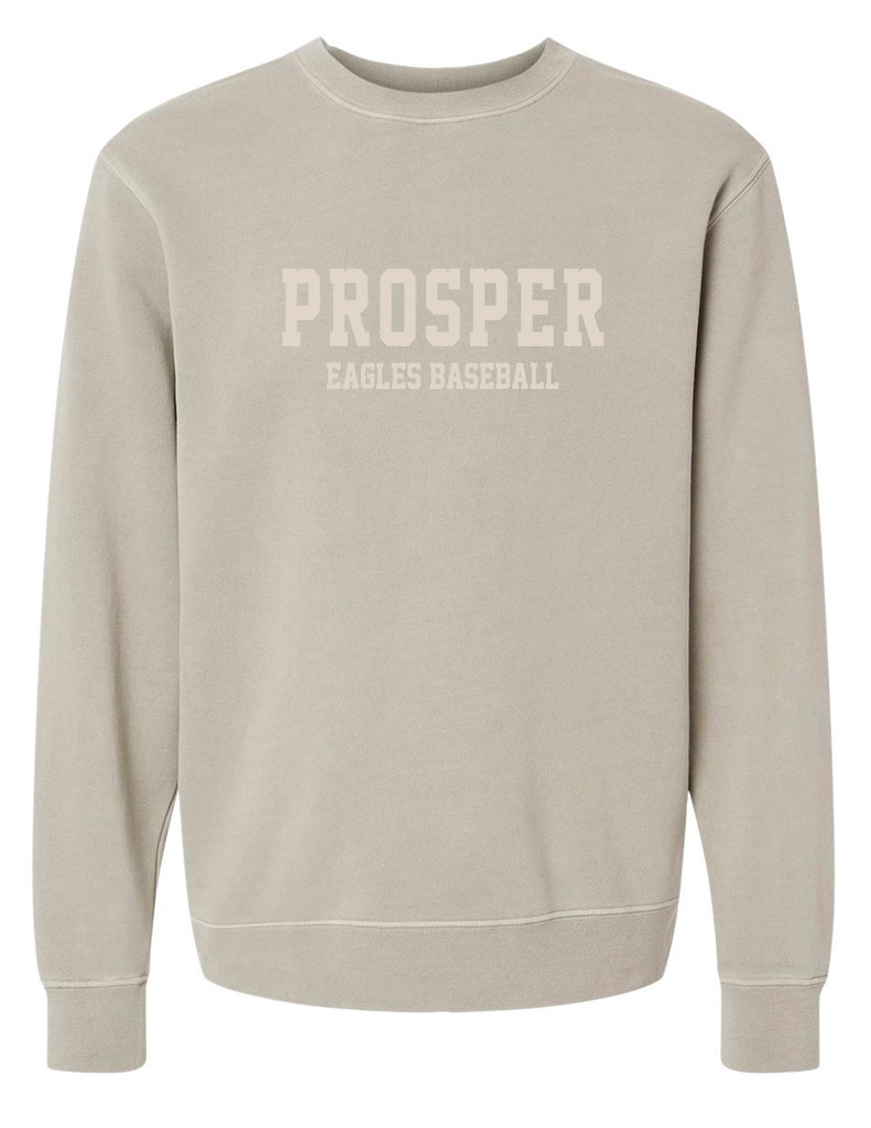 Prosper Baseball Independent Trading Pigment Dyed Cement Tone on Tone Embroidered Crewneck