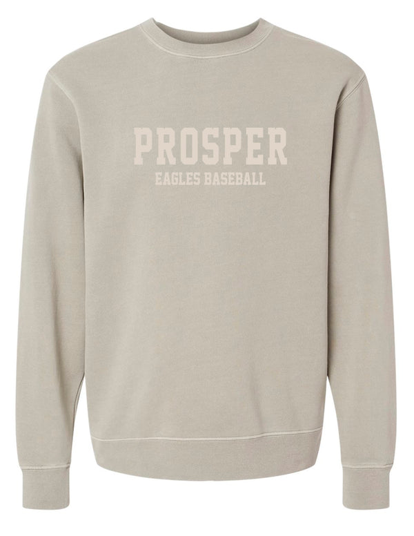 Prosper Baseball Independent Trading Pigment Dyed Cement Tone on Tone Embroidered Crewneck