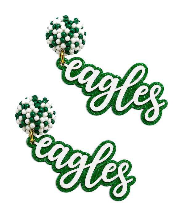 Prosper Baseball Laser Cut Printed Acrylic Eagles Earrings