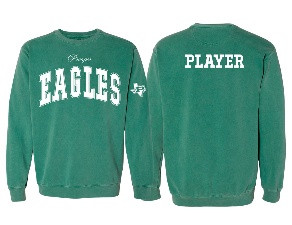Prosper Baseball Oversized Print Eagles Light Green Comfort Colors Crewneck with Personalization Option