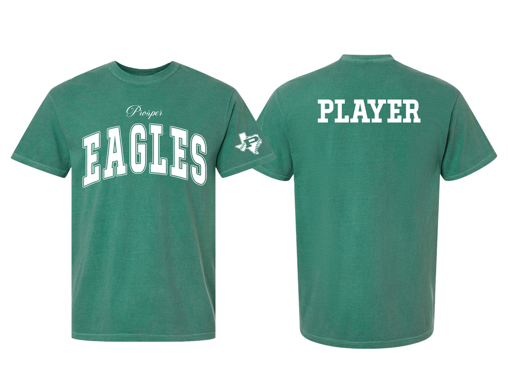 Prosper Baseball Oversized Print Eagles Light Green Comfort Colors Tee with Personalization Option