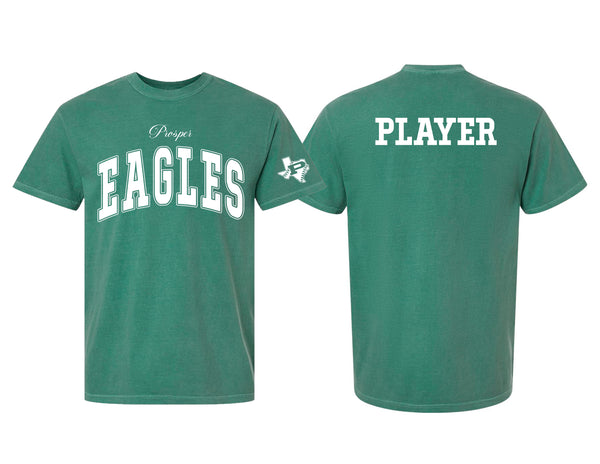 Prosper Baseball Oversized Print Eagles Light Green Comfort Colors Tee with Personalization Option