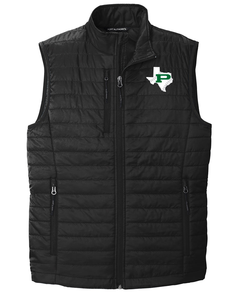 Prosper Baseball Port. & Co Unisex Black Packable Puffer Vest