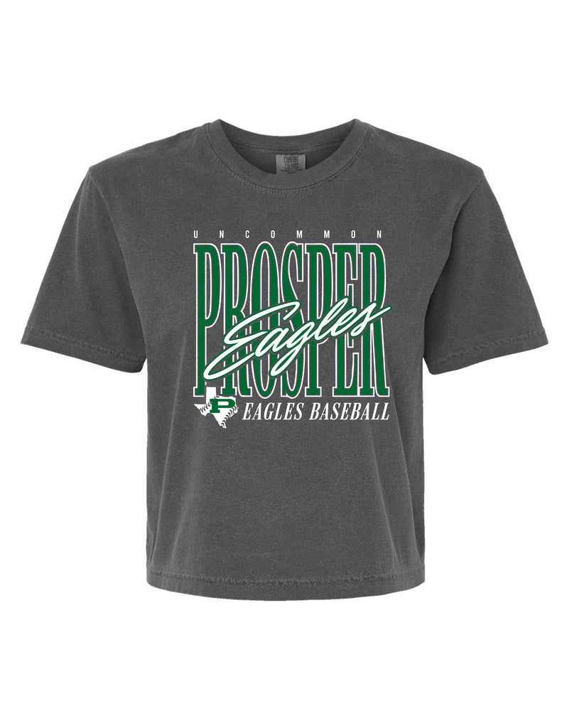 Prosper Baseball Tall Script Pepper Comfort Colors Boxy Cropped Tee