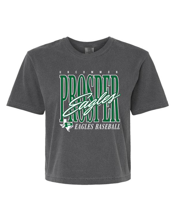Prosper Baseball Tall Script Pepper Comfort Colors Boxy Cropped Tee