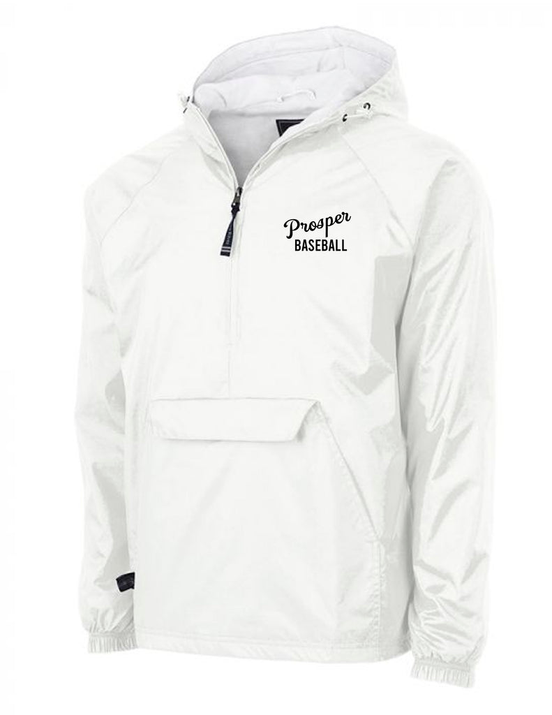 Prosper Baseball Charles River White All-Weather Pullover with Embroidered Prosper Baseball