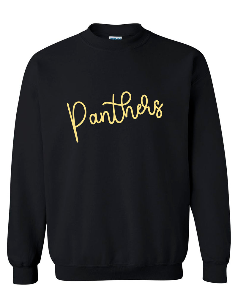 Plano East Cheer Puffy Embroidery Script Black Comfort Colors Crewneck