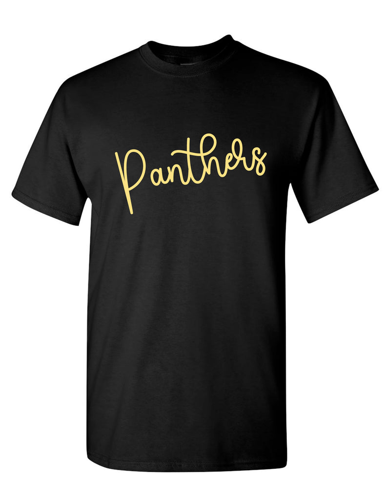 Plano East Cheer Puffy Embroidery Script Black Comfort Colors Tee